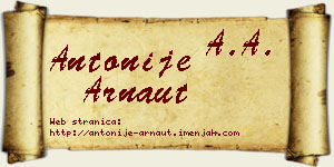 Antonije Arnaut vizit kartica